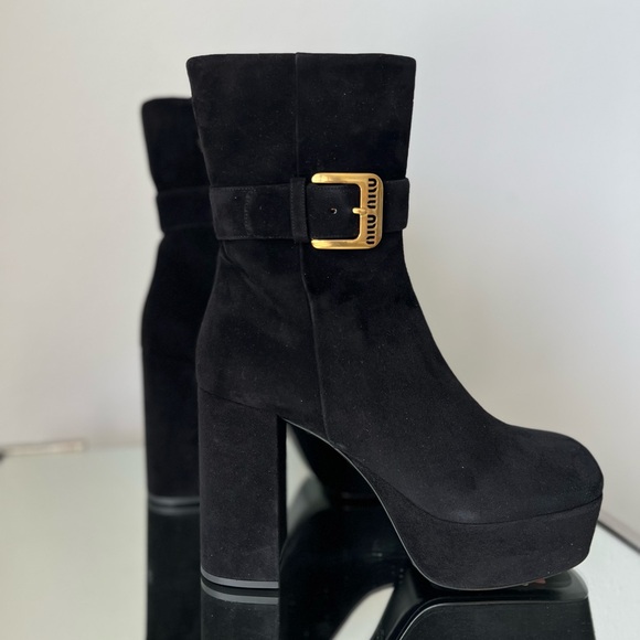 New MIU MIU Platform Ankle Boot $1,450 41 - Picture 7 of 14